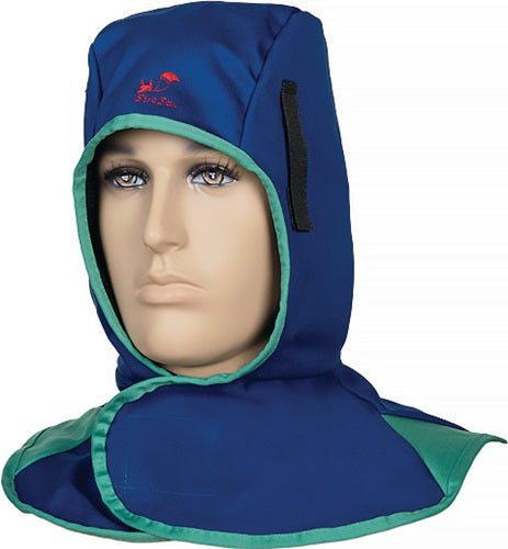 Schweißerhaube mit Klettverschluss blau EN ISO 11611:2015 Kl 1/A1+A2 WELDAS - VPE: 5