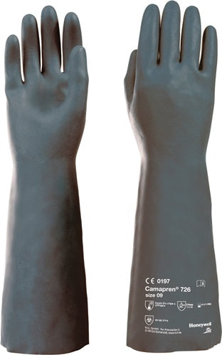Chemikalienhandschuhe Camapren 726 Größe 10 schwarz EN388 / EN374-1 PSA-Kategorie III HONEYWELL - VPE: 10