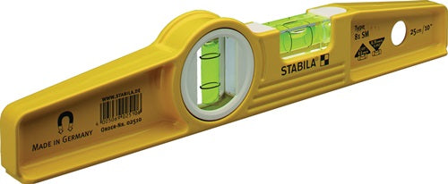 Torpedowasserwaage 81 SM 25 cm Aluminium gelb ± 05 mm/m ohne Gürteltasche STABILA – Ansicht 4