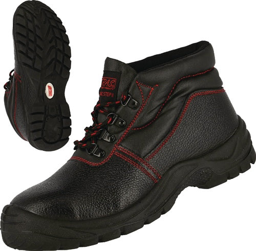 Sicherheitsstiefel BASIC STEP MID Gr43 schwarz S3 SRC EN20345 Volleder NITRAS