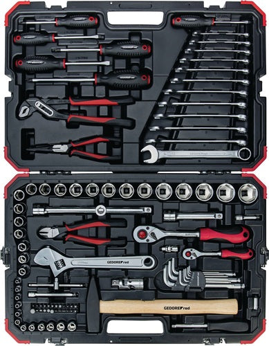 Steckschlüssel-/Handwerkzeugkoffür R4600 3100 100-teilig SW 4-32 mm GEDORE RED