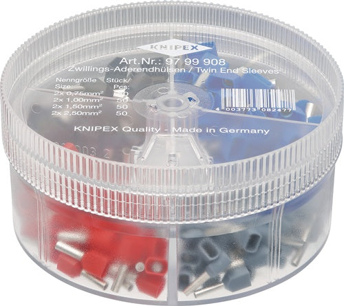Sortimentsbox 200-teilig 2 x 075 - 2 x 25 mm² Kunststoffbox KNIPEX