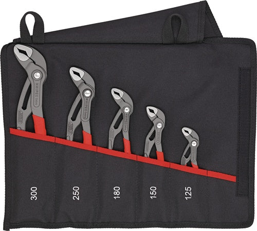 Zangensatz Cobra®-Set Inhalt 5-teilig grau atramentiert Pappkarton KNIPEX