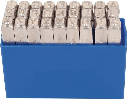 Schlagbuchstabensatz 331 27-teilig Großbuchstaben A - Z Schrifthöhe 3 mm in Kunststoffbox KUKKO