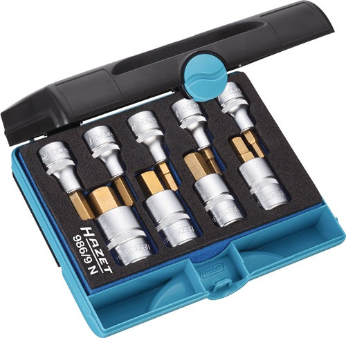 Steckschlüsselsatz 986/9 / 986/9 N 9-teilig SW 5/6/7/8/10/12/14/17/19 mm Antrieb 125 mm (1/2?) HAZET