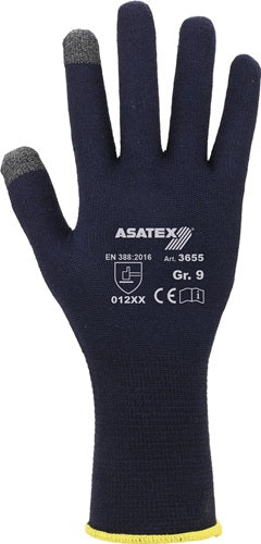 Feinstrickhandschuhe für Smartphones und Touchscreens Größe 9 dunkelblau EN 388 PSA-Kategorie II ASATEX - VPE: 12