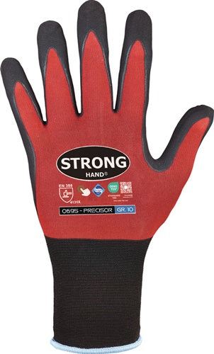 Handschuhe PRECISOR Gr9 rot/schwarz EN 420/EN 388 PSA II STRONGHAND - VPE: 12 – Ansicht 4