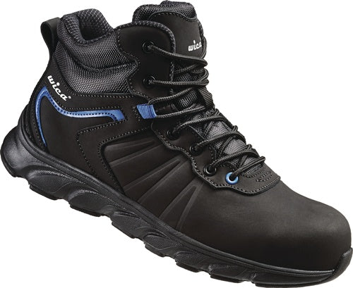 Sicherheitsstiefel Mathi Gr42 schwarz/blau S3 SRC EN20345 Leder WICA