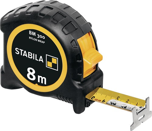Taschenrollbandmaß BM 300 Länge 8 m Breite 27 mm mm/mm EG II PC-ABS / TPE EASY-CLIP STABILA