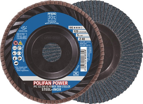 Fächerscheibe TRIM STEELOX D125mm K40 PFC/B/T29 STA/VA ZK Z PFERD - VPE: 10