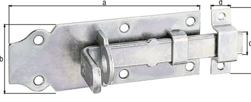 Schlossriegel L120mm B44mm gerSTA galvverzdpassAusschub 33mm GAH - VPE: 10