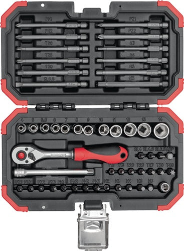 Bit-/Steckschlüsselsortiment R33003051 51-tlg1/4 Zoll SW 4-14mm Z72 GEDORE RED