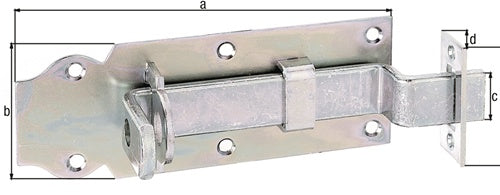 Schlossriegel L140mm B52mm gekrSTA galvverzdpassAusschub 30mm GAH