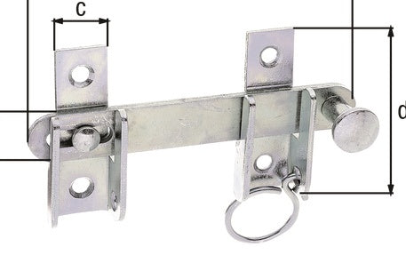 Schlagladenüberwurf L120mm B18mm STA galvverzdpassLoch-D6mm GAH