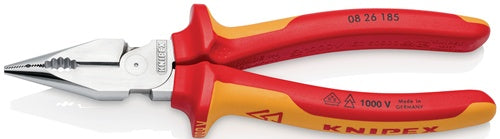Spitzkombizange L185mm polMehrkomp-Hülle verchrVDE KNIPEX