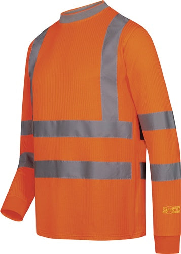 Warnschutz-Langarm-T-Shirt NEVIO GrM orange SAFESTYLE
