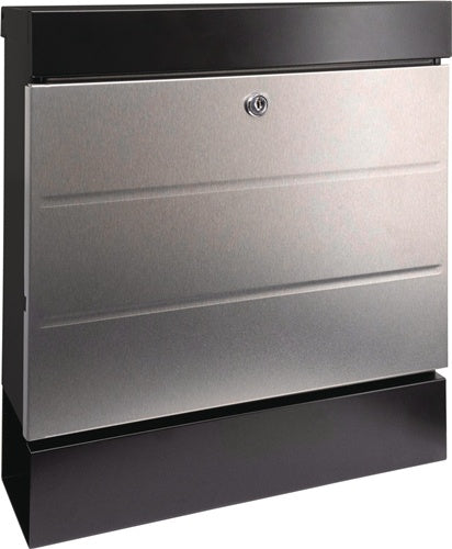 Briefkastenset NewYork 6850 B+S H405mm B364mm T110mm schwarz/Edelstahl VA