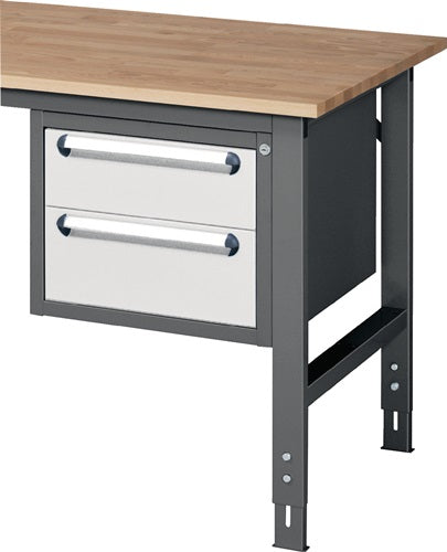 Unterbauschrank H395xB490xT600mm anthrazitgrau/lichtgrau 2 SchublEinfachauszug