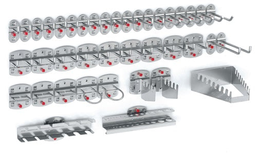 Werkzeughalter 40-tlg 21 Haken/9 Doppelhaken/10 div Halter RASTERPLAN