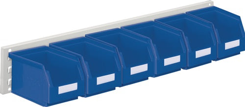 Sichtlagerkastenset H140xB920xT250mm Stahlblech/Polyethylen Kunststoffbeschichtung blau 6 x Gr 6 blau RASTERPLAN