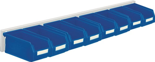 Sichtlagerkastenset H100xB920xT180mm Stahlblech/Polyethylen Kunststoffbeschichtung blau 8 x Gr 7 blau RASTERPLAN