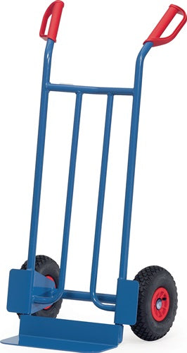 Sackkarre Höhe 1150 mm Schaufel-L150xB400mm Luft-Bereifung Tragfähigkeit 250 kg brillantblau RAL 5007 FETRA
