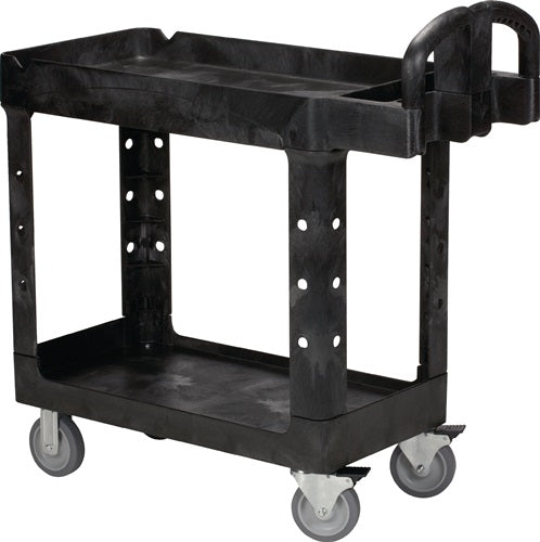 Tischwagen 2 Ladeflächen L770xB420mm schwarz Trgf226 kg Holme/Ladefläche PP RUBBERMAID