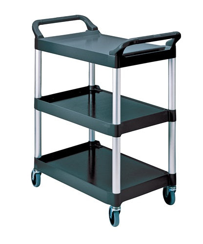 Tischwagen 3 Ladeflächen L560xB450mm schwarz/alusilber Trgf90 kg Holme Alu/Ladeflächen PP RUBBERMAID