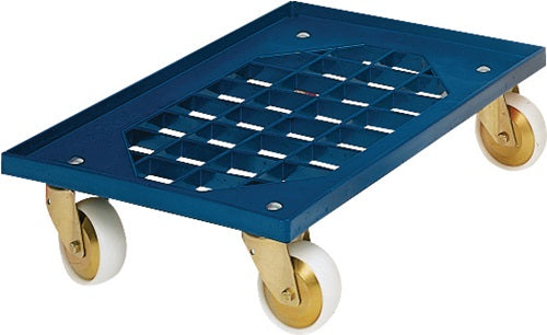 Kistenroller Tragfähigkeit 250 kg Polymer-Bereifung L605xB405mm ABS-Kunststoff blau