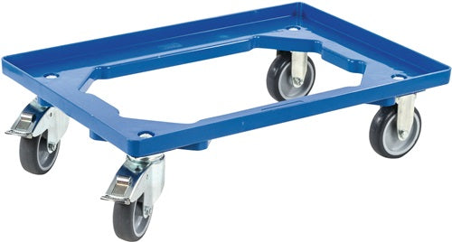 Kistenroller Tragfähigkeit 250 kg Gummi-Bereifung L600xB400mm Kunststoff blau ALLIT