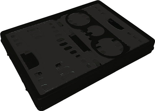 Klappbox L485xB345xH230mm Inhalt 35 l mit 2 Griffen und Flaschenhalter schwarz-grau LOCKweißER