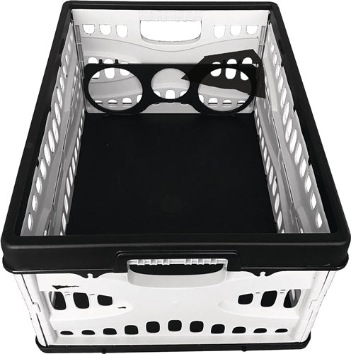Klappbox L485xB345xH230mm Inhalt 35 l mit 2 Griffen und Flaschenhalter schwarz-grau LOCKweißER – Ansicht 4