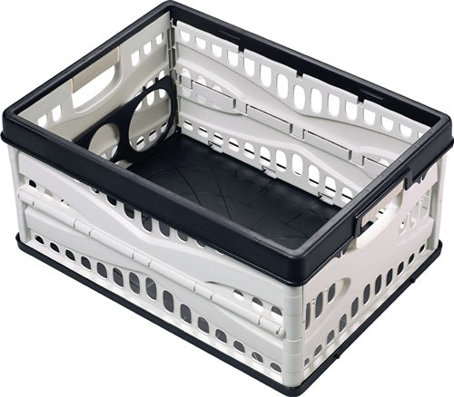 Klappbox L485xB345xH230mm Inhalt 35 l mit 2 Griffen und Flaschenhalter schwarz-grau LOCKweißER – Ansicht 3