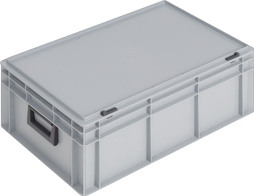 Kunststoffkoffür L600xB400xH233 mm PP 2 Griffe Schiebeverschluss grau 42 l LOCKweißER