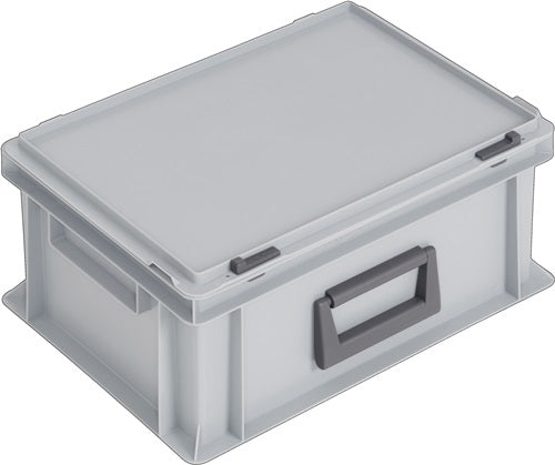 Kunststoffkoffür L400xB300xH183 mm PP 1 Griff Schiebeverschluss grau 14 l LOCKweißER