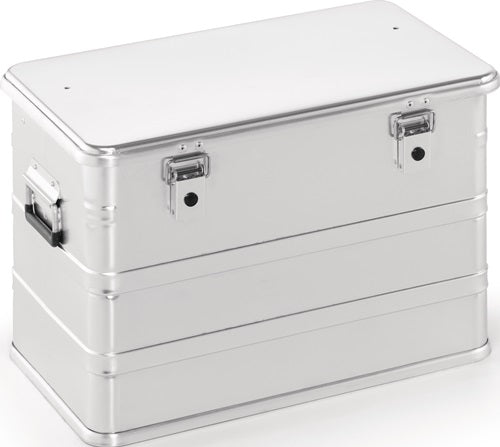 Aluminiumbox L582xB385xH397mm 76 l mit Klapphebelverschlüssen mit Bohrungen