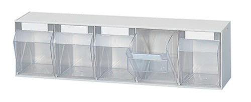 Klarsichtmagazin H164xB600xT134mm 5 x C Kunststoff weiß LOCKweißER
