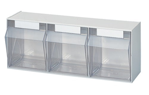 Klarsichtmagazin H242xB600xT203mm 3 x E Kunststoff weiß LOCKweißER