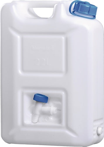 Wasserkanister 22 l HD-PE stapelbar mit Auslaufhahn H495xB350xT165mm HÜNERSDORFF