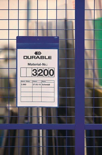 Dokumententasche B210xH297 mm DIN A4 hoch mit 2 Neodym-Magneten blau Pak a 10 St DURABLE