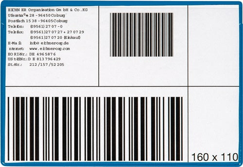 Etikettentasche B160xH110mm magnetisch 10St/Pack EICHNER - VPE: 10