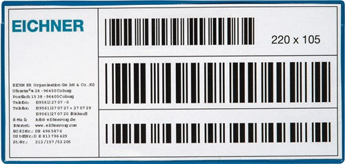 Etikettentasche B220xH105mm magnetisch 10St/Pack EICHNER - VPE: 10