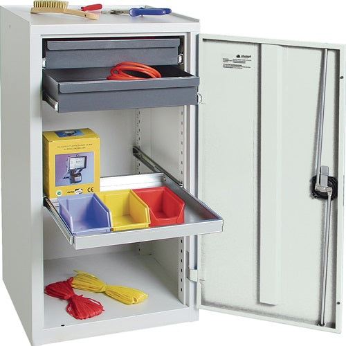 Werkzeug-/Beistellschrank H1000xB500xT500 mm 2 Schubladen 1 Boden lichtgrau/anthrazitgrau STUMPF – Power und Handel