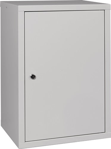 Hängeschrank H600xB400xT300 mm Vollblech 1 Boden Stahlblech lichtgrau RAL 7035/lichtgrau RAL 7035
