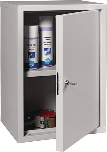 Hängeschrank H600xB400xT300 mm Vollblech 1 Boden Stahlblech lichtgrau RAL 7035/lichtgrau RAL 7035 – Ansicht 3