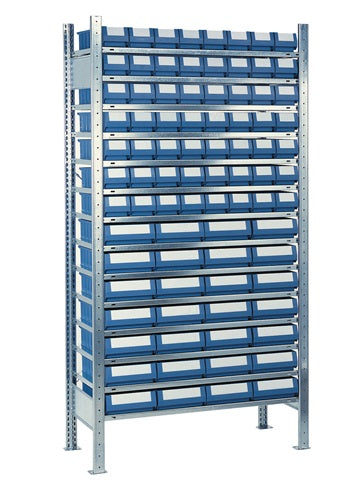 Steckregal H2000xB1000xT300mm gründregal 14 Stahlböden 56 x 1 28 x 2