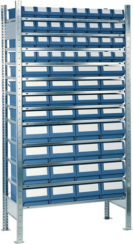 Steckregal H2000xB1000xT300mm gründregal 12 Stahlböden 32 x 1 16 x 2 16 x 3