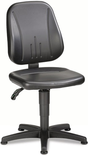 Arbeitsdrehstuhl Unitec Bodengleiter Kunstlederpolster schwarz 440-620 mm BIMOS