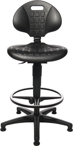 Arbeitsdrehstuhl Tec 20 Bodengleiter + Fußring Polyurethanschaum schwarz 590-840 mm TOPSTAR – Ansicht 3