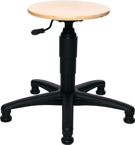 Drehhocker mit Bodengleitern Buche natur Sitzhöhenverstellung 390-520 mm TOPSTAR